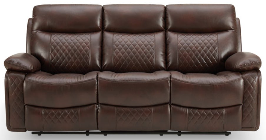 Cameron Faux Leather 3 Seater Manual Recliner Sofa - TGC