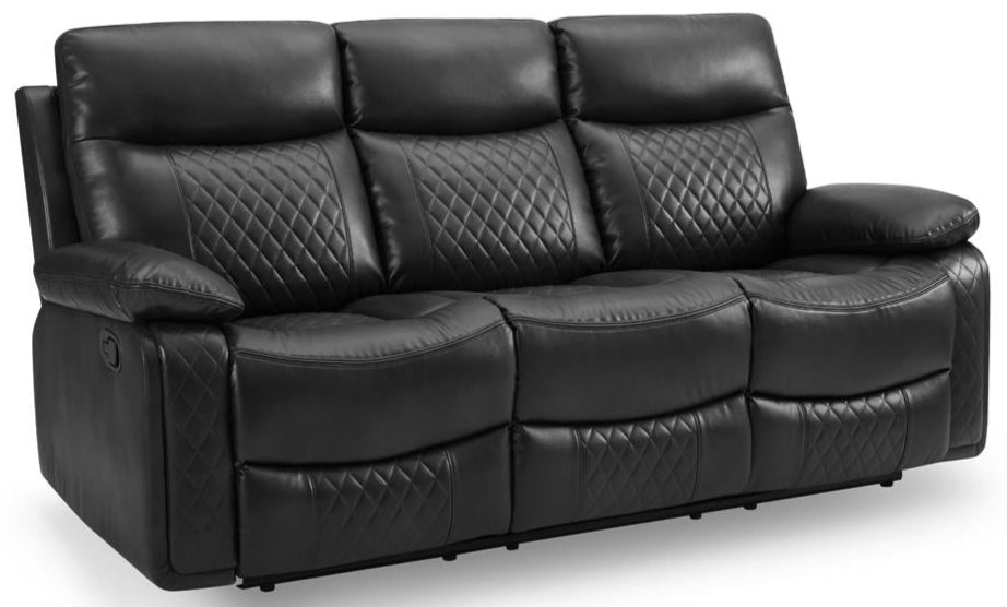Cameron Faux Leather 3 Seater Manual Recliner Sofa - TGC