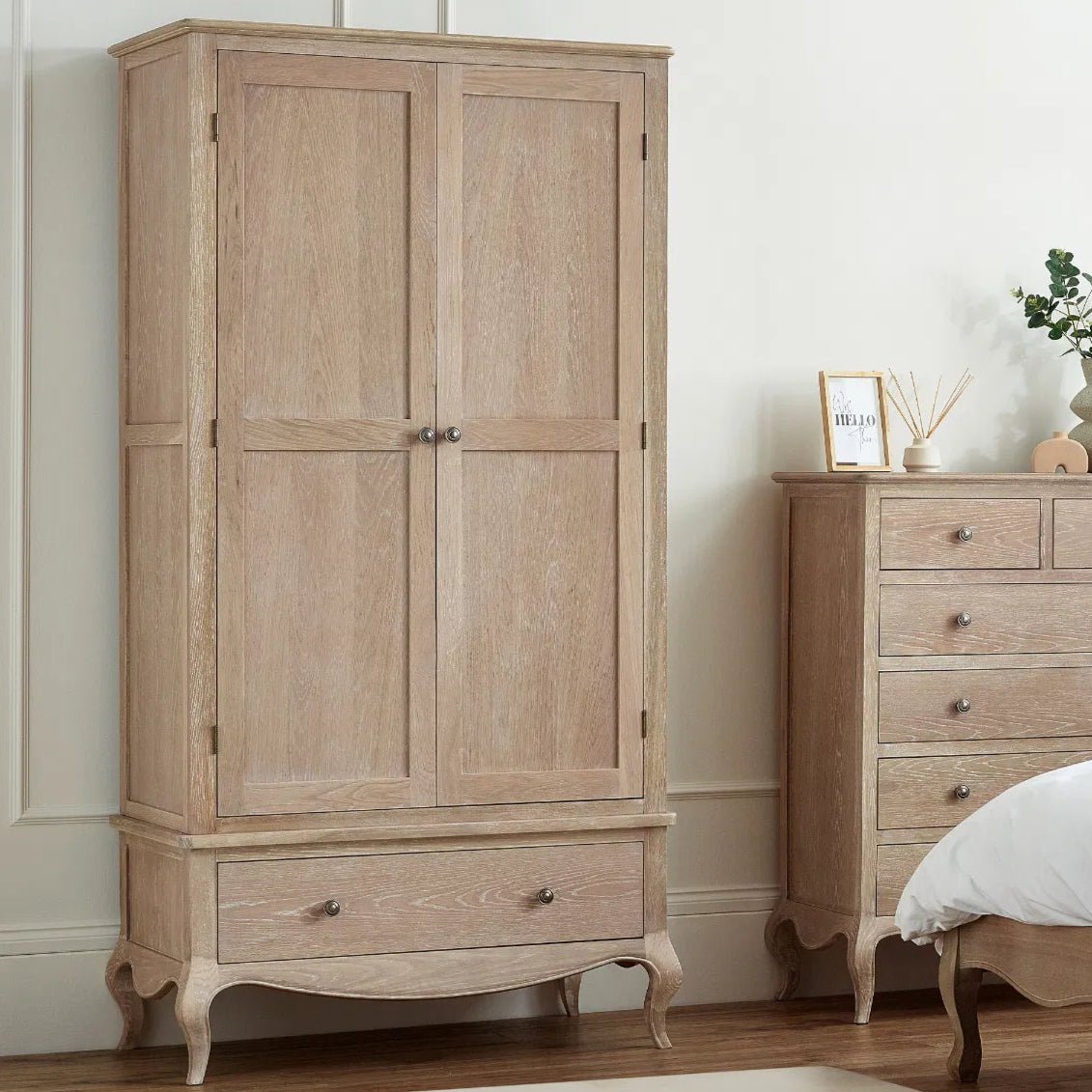 Camille 2 Door 1 Drawer Double Combination Wardrobe - Julian Bowen