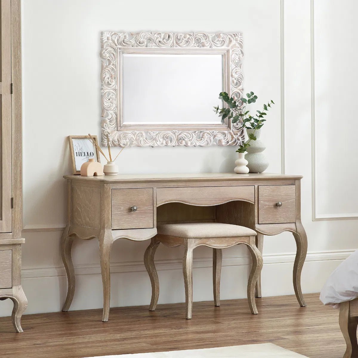 Camille 2 Drawer Dressing Table and Stool Set - Julian Bowen