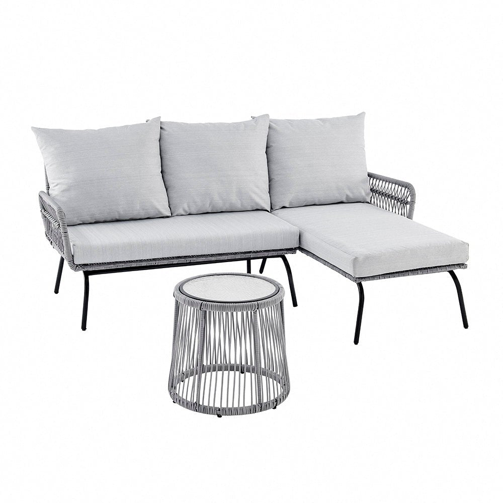 Canberra Light Grey 3 Piece Garden Set - TGC
