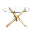 Capri Dining Table Glass Top With Gold Legs - LPD