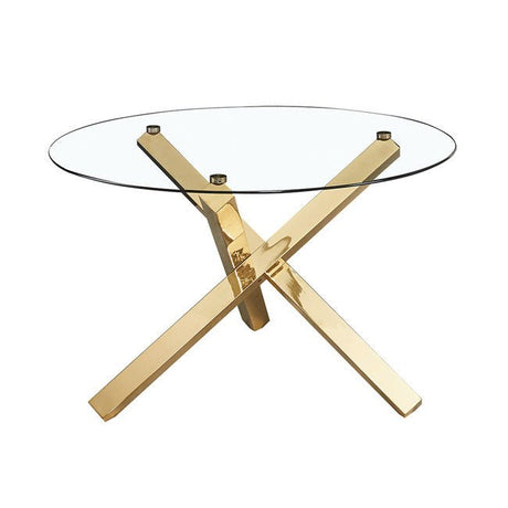 Capri Dining Table Glass Top With Gold Legs - LPD