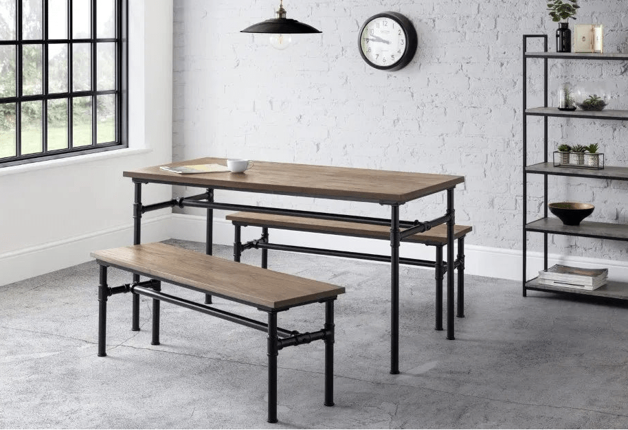 Carnegie Industrial Pipework and Wood Bench - Julian Bowen