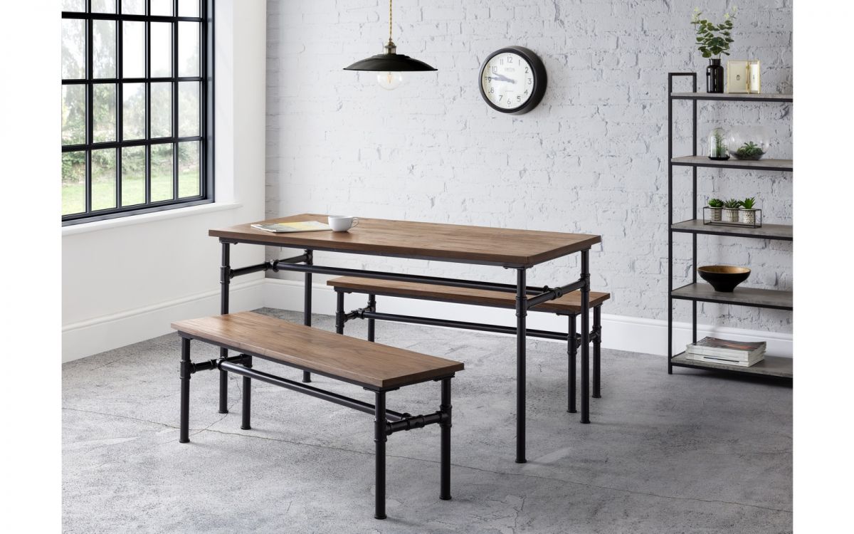 Carnegie Industrial Pipework and Wood Dining Table - Julian Bowen