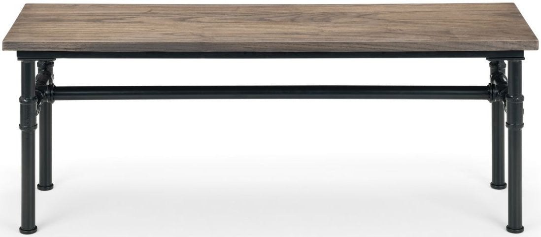 Carnegie Industrial Pipework Dining Table, Bench and 2 Luxe Chairs - Julian Bowen