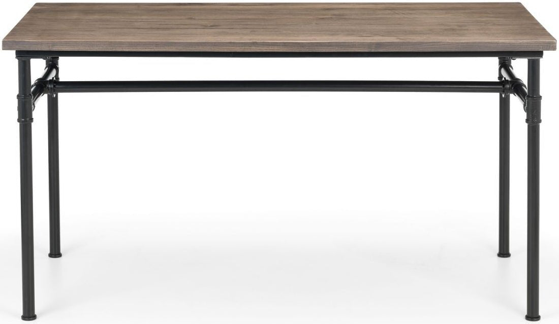 Carnegie Industrial Pipework Dining Table, Bench and 2 Luxe Chairs - Julian Bowen