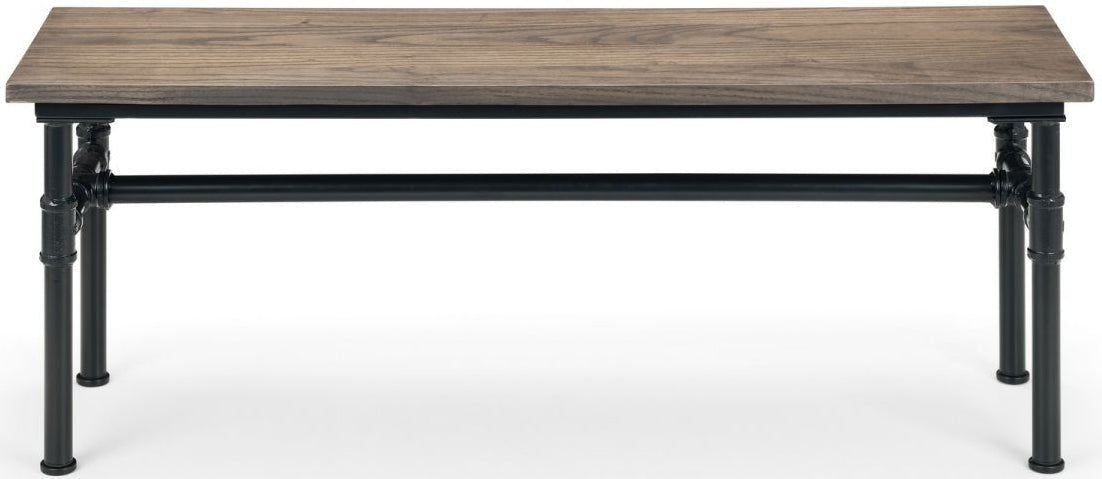 Carnegie Industrial Pipework Dining Table, Bench and 2 Luxe Chairs - Julian Bowen