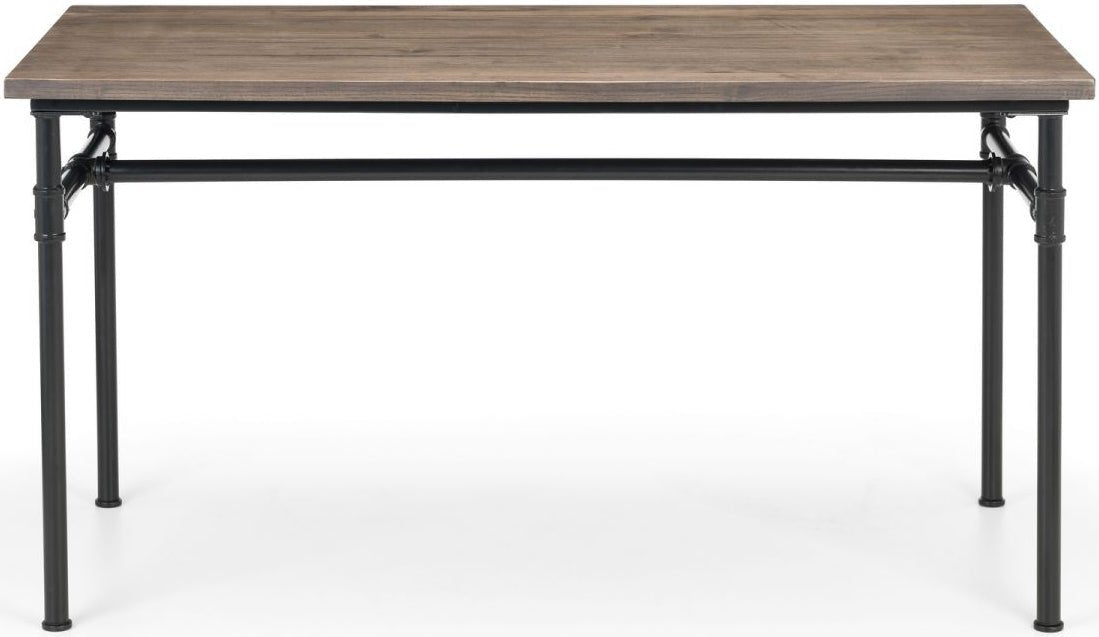 Carnegie Industrial Pipework Dining Table, Bench and 2 Luxe Chairs - Julian Bowen