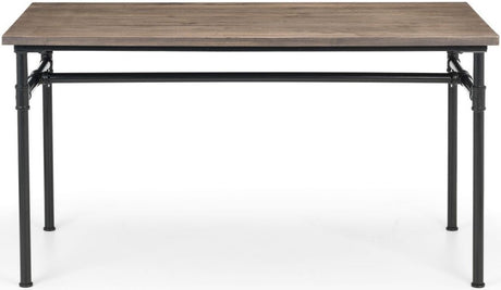 Carnegie Industrial Pipework Dining Table, Bench and 2 Luxe Chairs - Julian Bowen