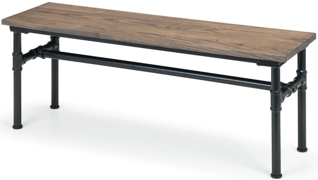 Carnegie Industrial Pipework Dining Table, Bench and 2 Monroe Chairs - Julian Bowen