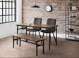 Carnegie Industrial Pipework Dining Table, Bench and 2 Monroe Chairs - Julian Bowen