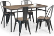 Carnegie Industrial Pipework Dining Table with 4 Grafton Chairs - Julian Bowen