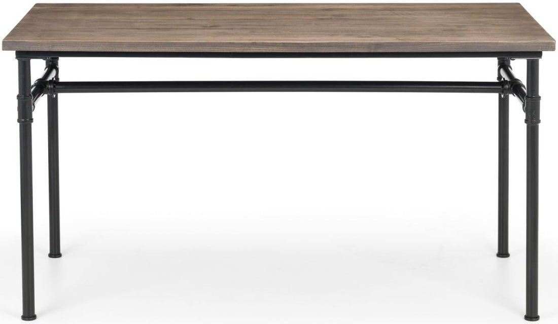 Carnegie Industrial Pipework Dining Table with 4 Luxe Chairs - Julian Bowen