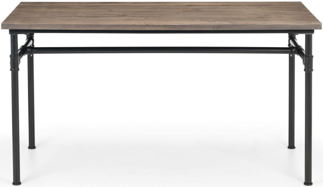 Carnegie Industrial Pipework Dining Table with 4 Luxe Chairs - Julian Bowen