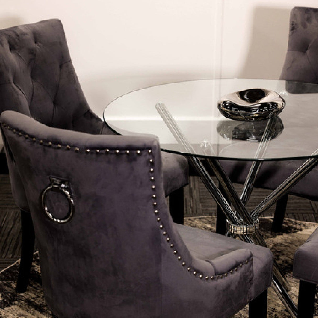 Casa Round Glass Dining Table - LPD