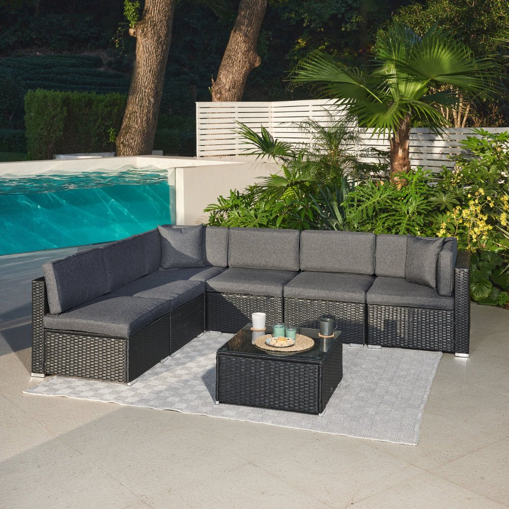 Catina Rattan Modular Corner Garden Furniture Set - TGC