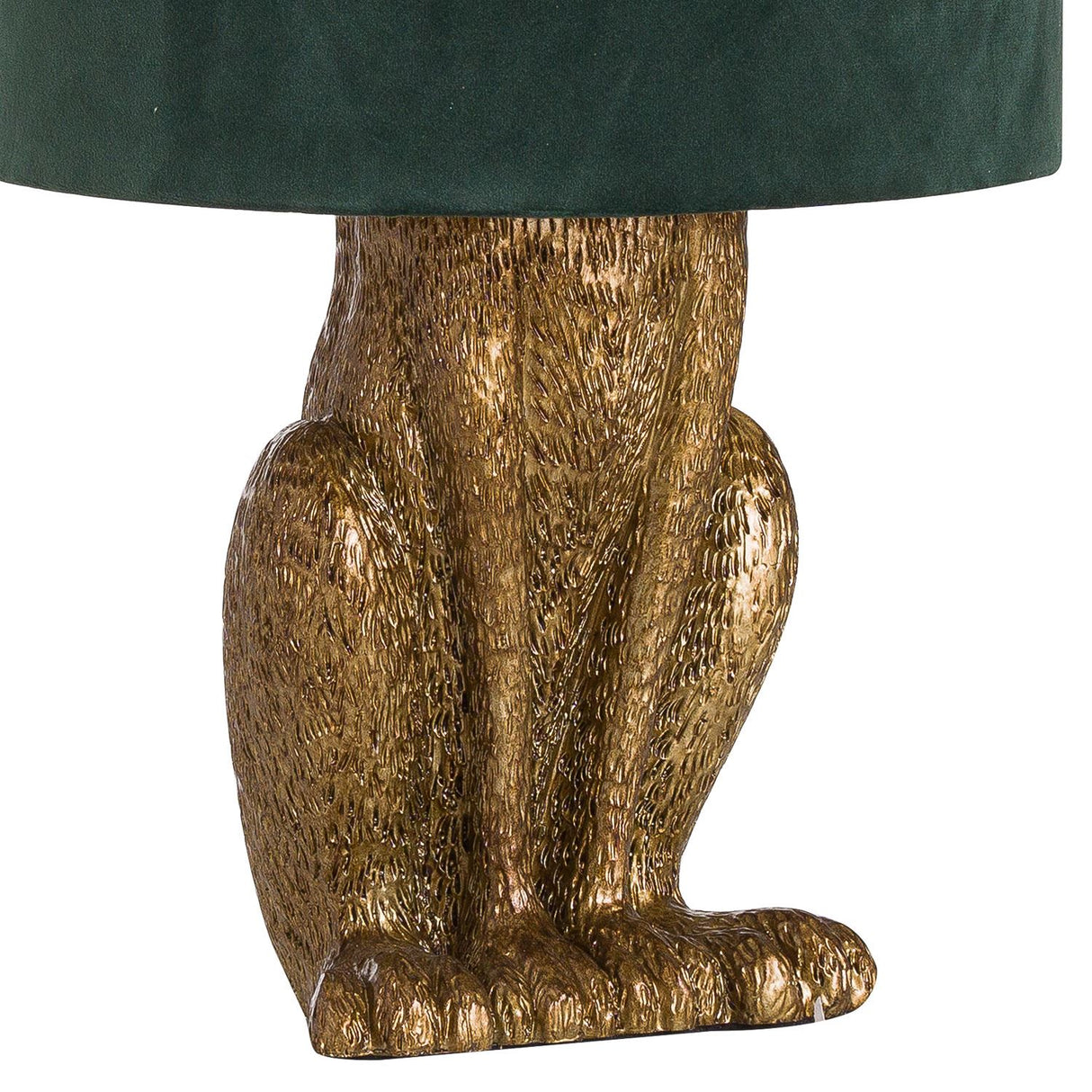 Antique Hare Table Lamp with Velvet Shade