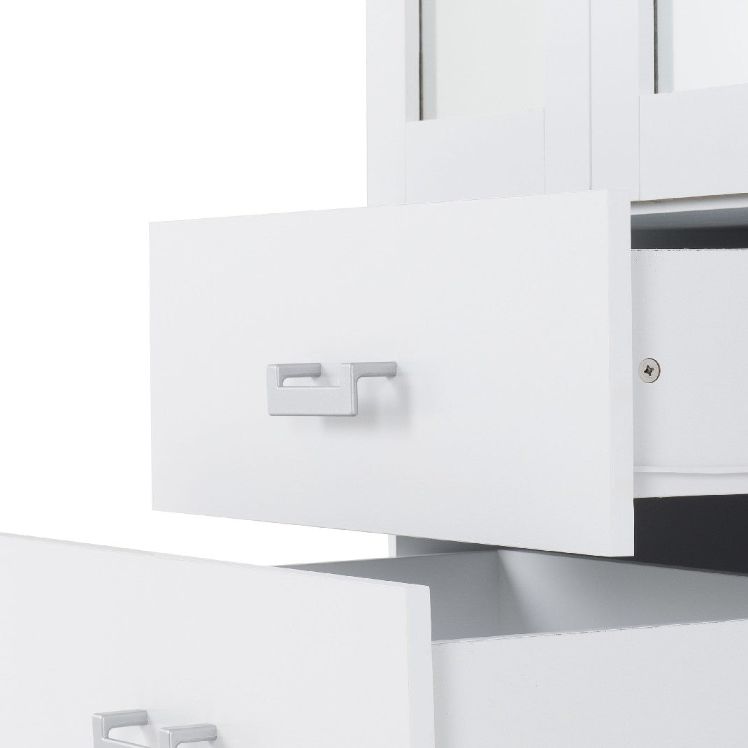 Charles 4 Door 2 Drawer Mirrored Wardrobe - Seconique