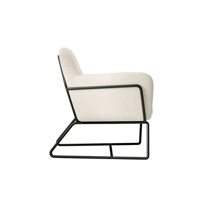 Charles Ivory Boucle Armchair With Black Legs - LPD