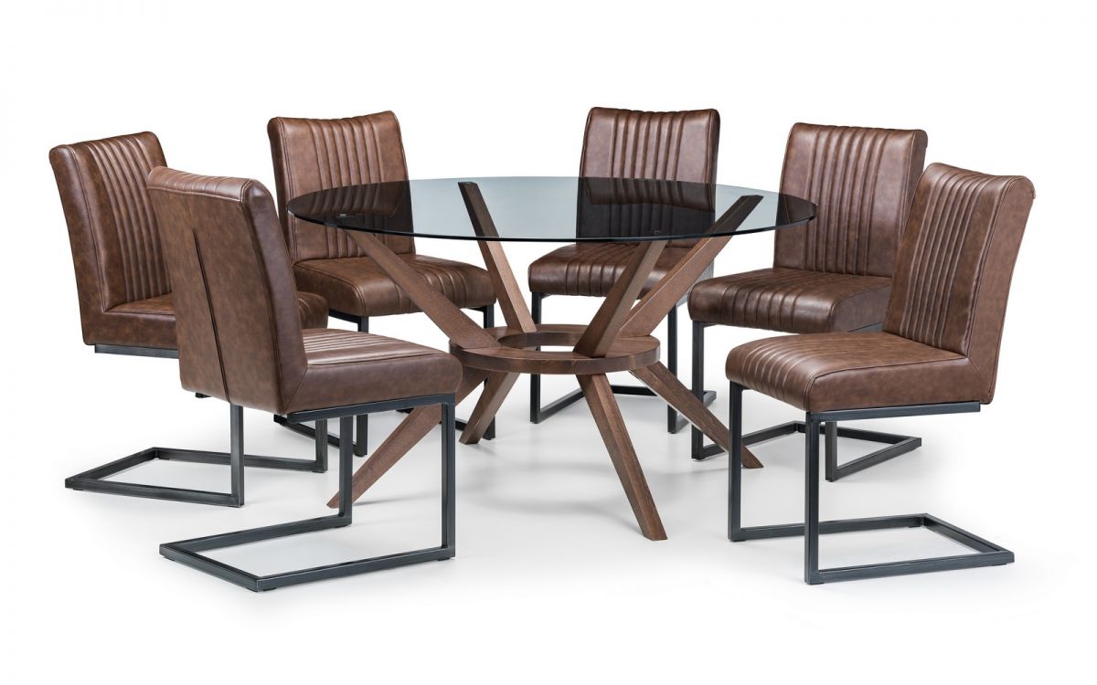 Chelsea Dining Set with 6 Brooklyn Chairs - Julian Bowen