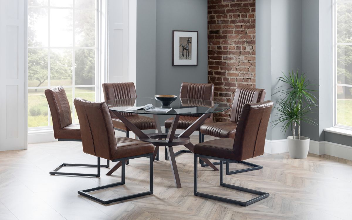 Chelsea Dining Set with 6 Brooklyn Chairs - Julian Bowen