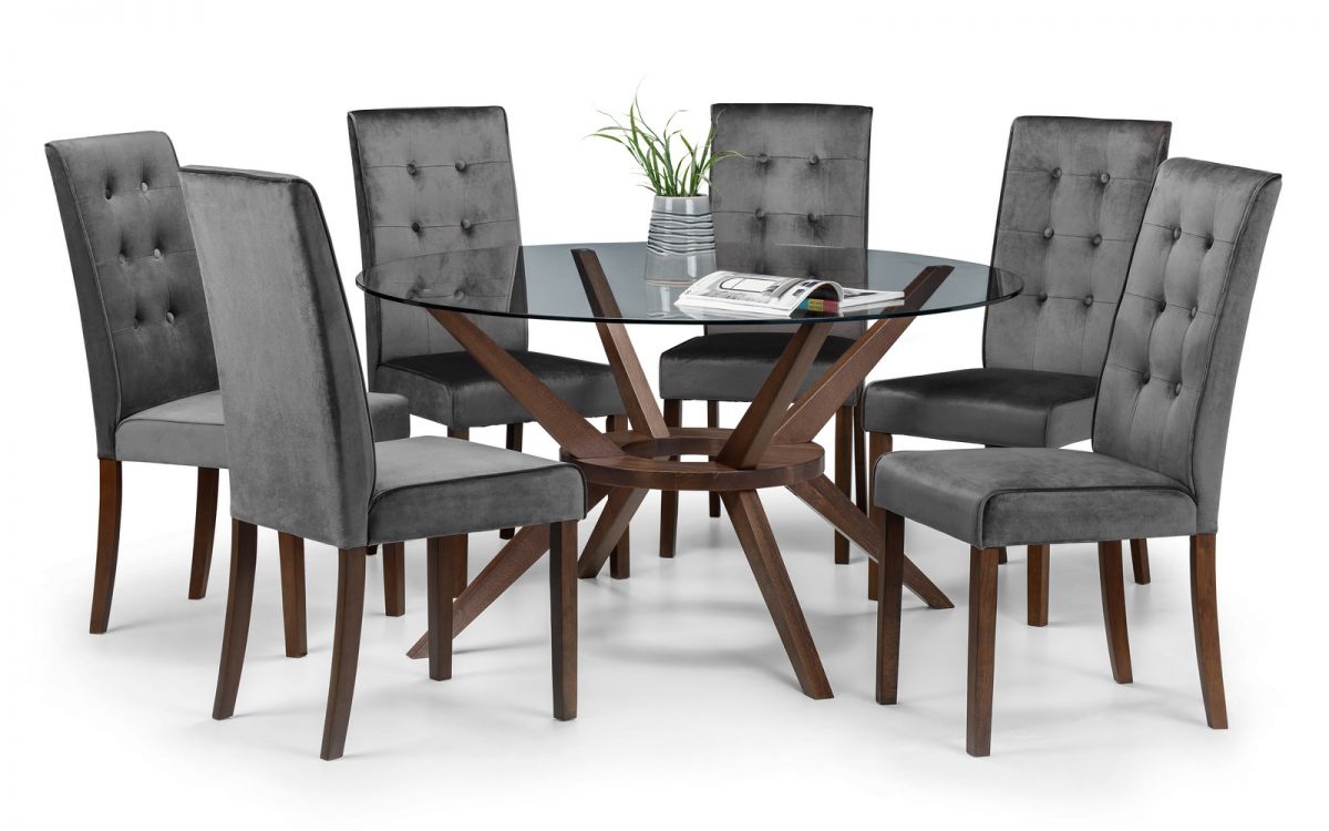 Chelsea Dining Set with 6 Madrid Chairs - Julian Bowen