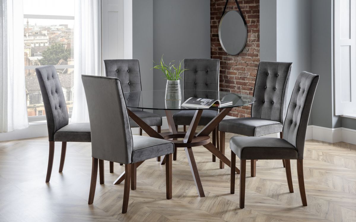 Chelsea Dining Set with 6 Madrid Chairs - Julian Bowen