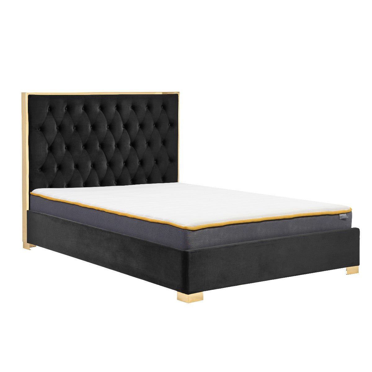 Chelsea Fabric Bed Frame with Gold Trim - Birlea