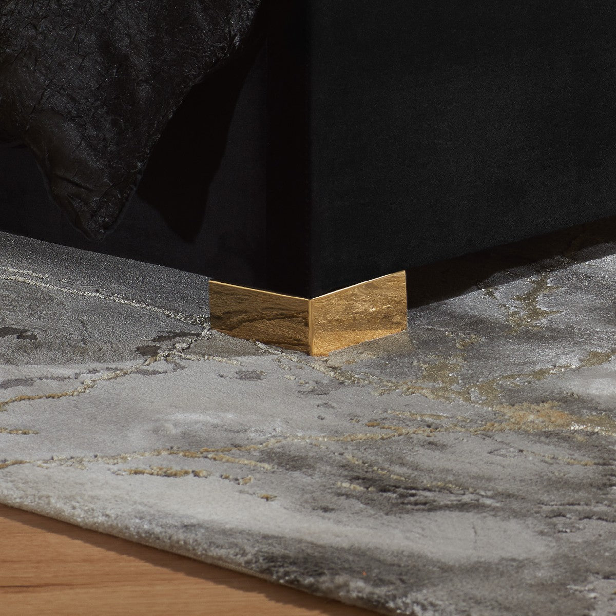 Chelsea Fabric Bed Frame with Gold Trim - Birlea