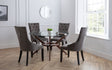 Chelsea Round Dining Table with 4 Veneto Dining Chairs - Julian Bowen
