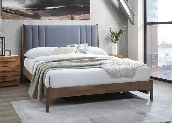 Cheslyn Fabric Headboard Bed Frame - Time Living