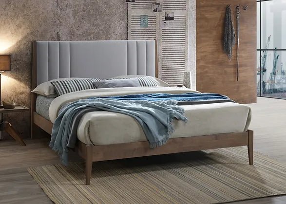 Cheslyn Fabric Headboard Bed Frame - Time Living