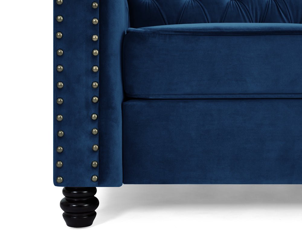 Chester Studded Velvet 3 Seater Sofa - TGC