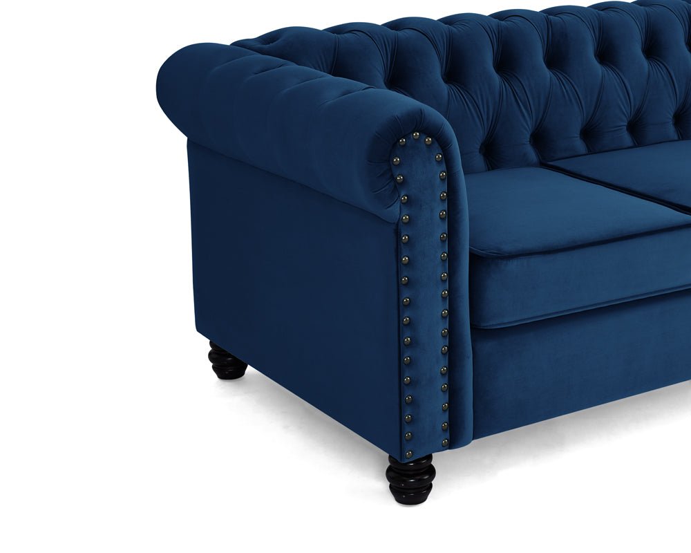 Chester Studded Velvet 3 Seater Sofa - TGC