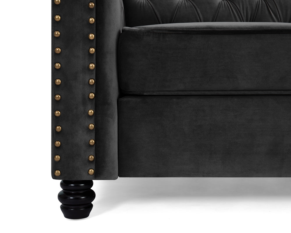 Chester Studded Velvet 3 Seater Sofa - TGC
