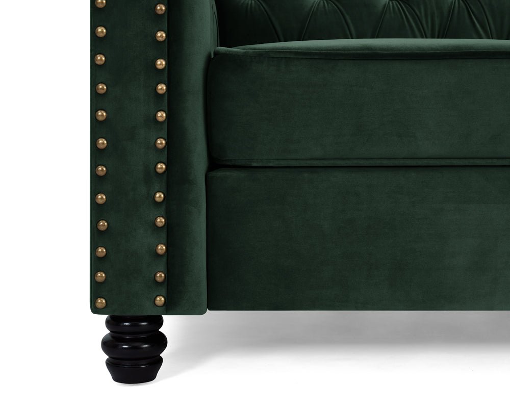 Chester Studded Velvet 3 Seater Sofa - TGC