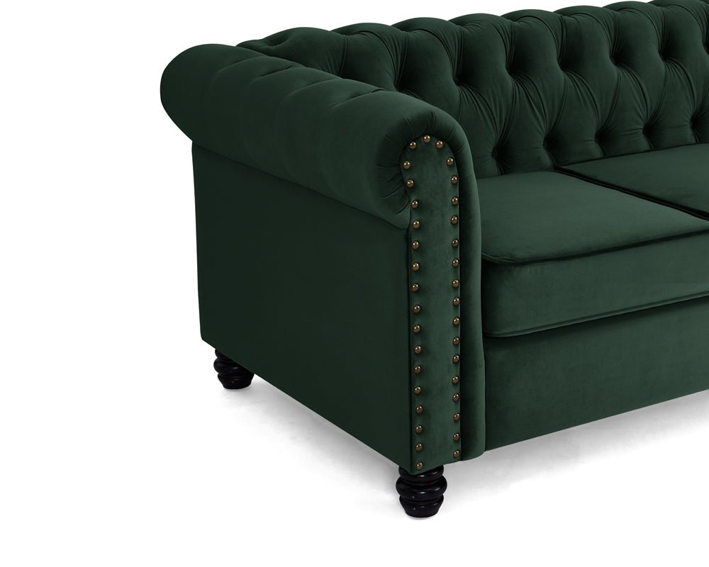 Chester Studded Velvet 3 Seater Sofa - TGC