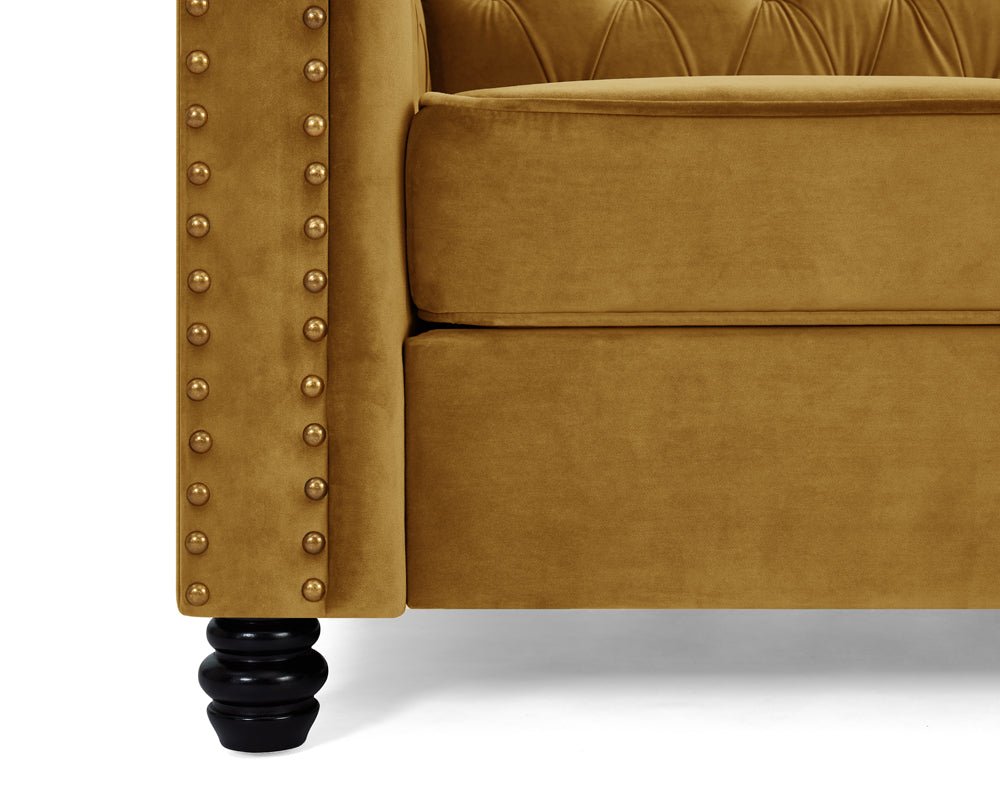 Chester Studded Velvet 3 Seater Sofa - TGC
