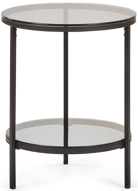 Chicago Circular Lamp Table With Shelf - Julian Bowen
