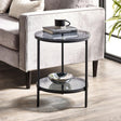 Chicago Circular Lamp Table With Shelf - Julian Bowen