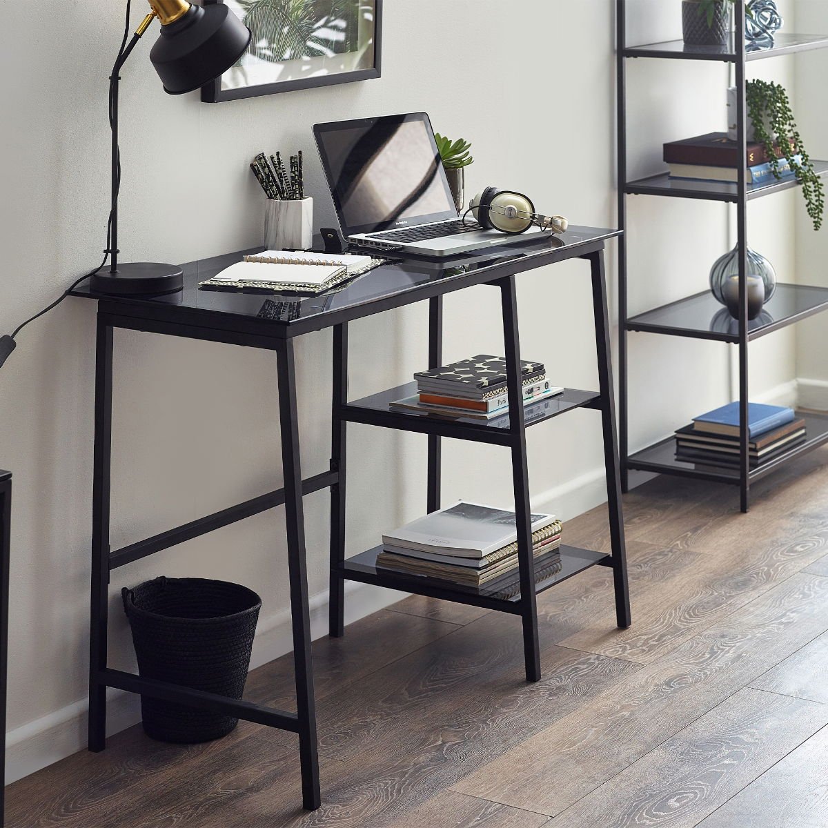 Chicago Smoked Glass Desk - Julian Bowen