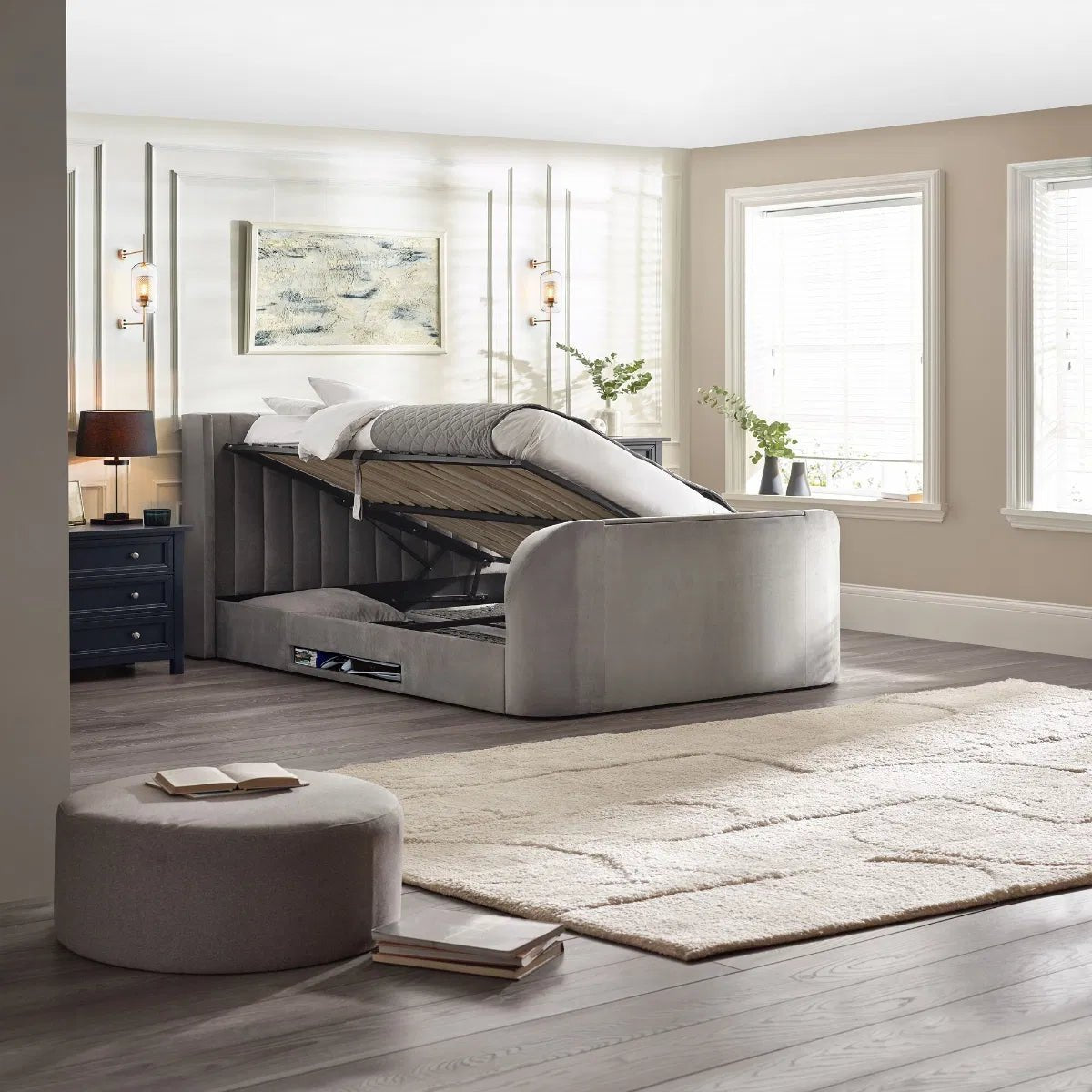 Clara Ottoman Side Lift TV Bed Frame - Julian Bowen