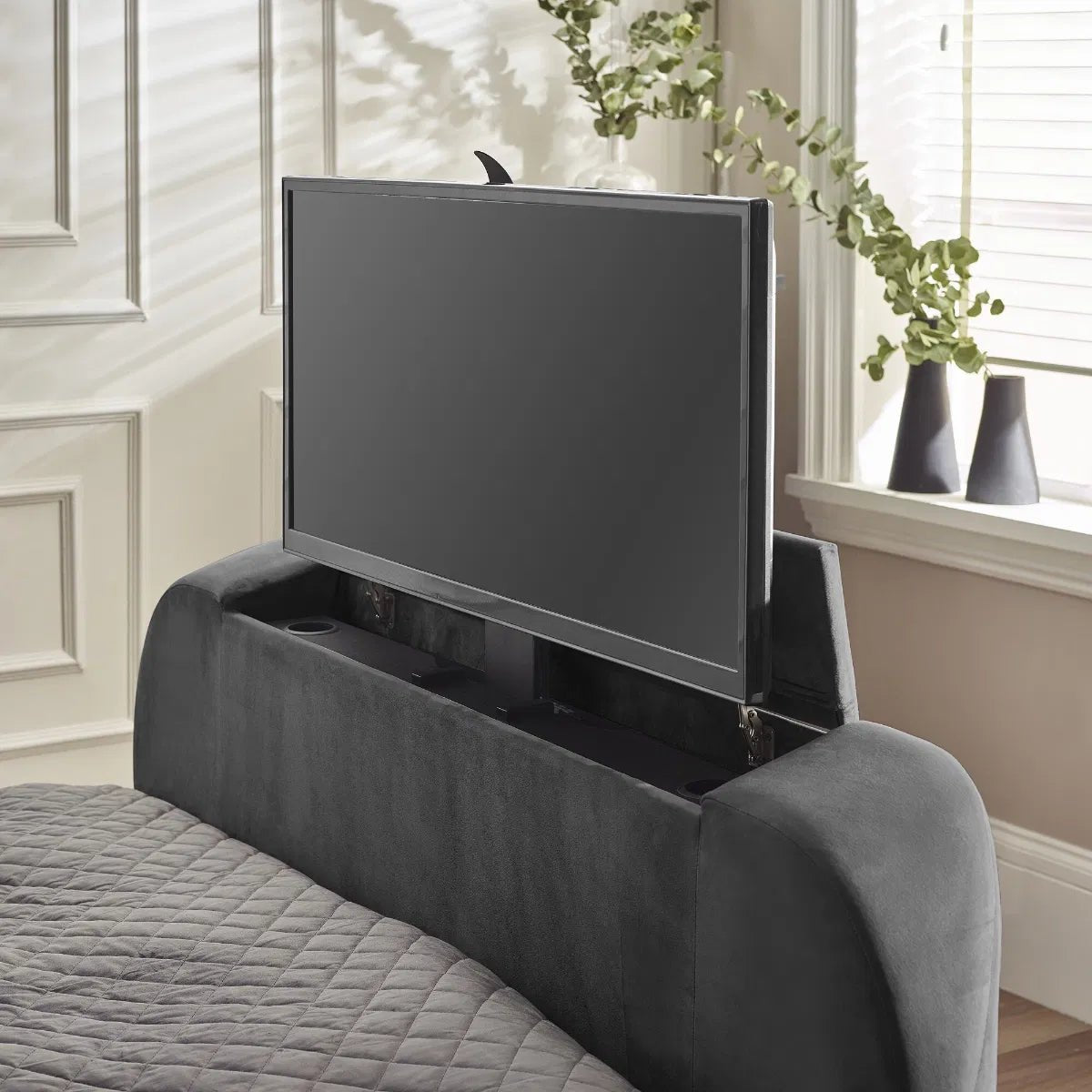 Clara Ottoman Side Lift TV Bed Frame - Julian Bowen