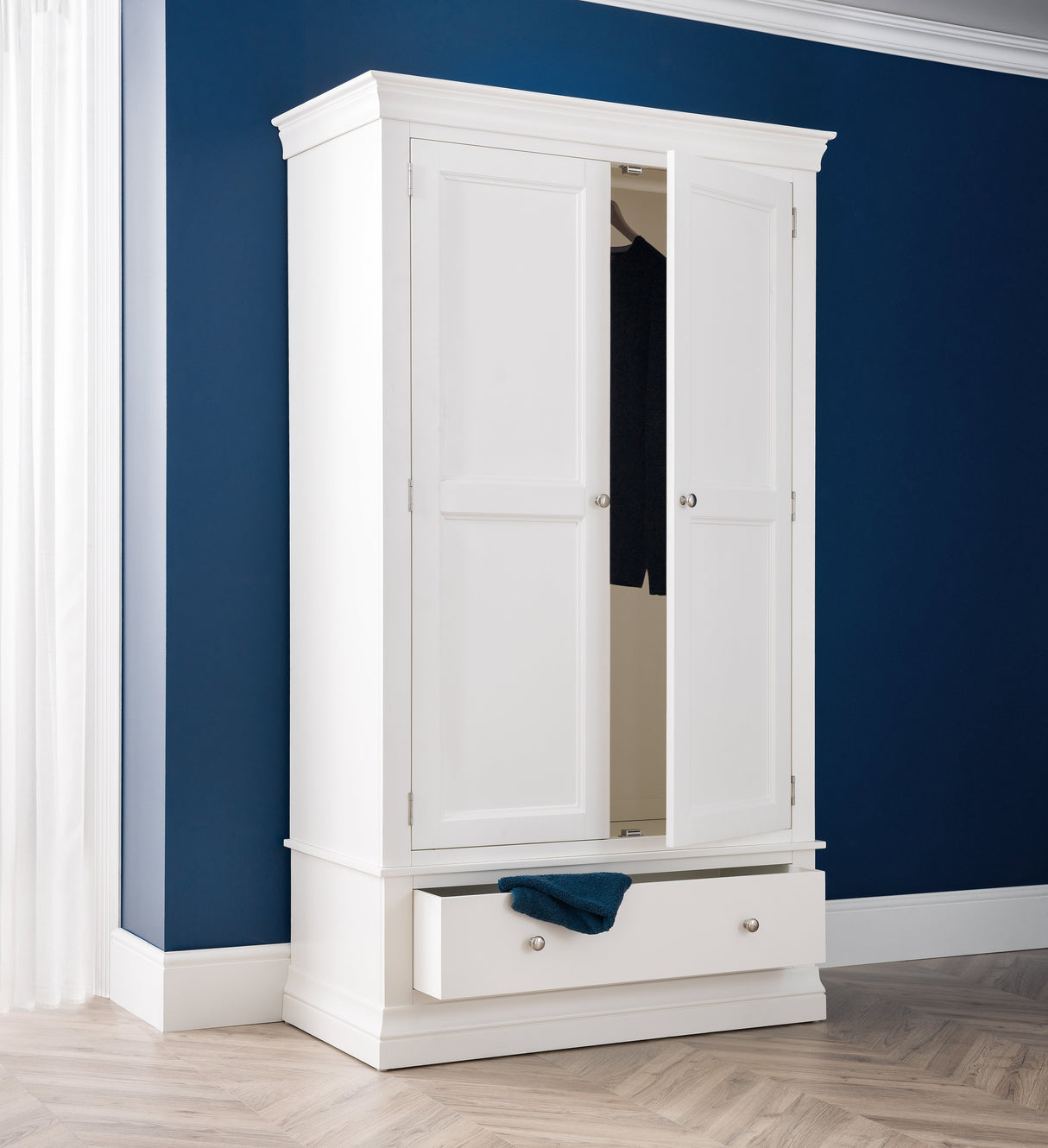 Clermont 2 Door 1 Drawer Double Wardrobe - Julian Bowen