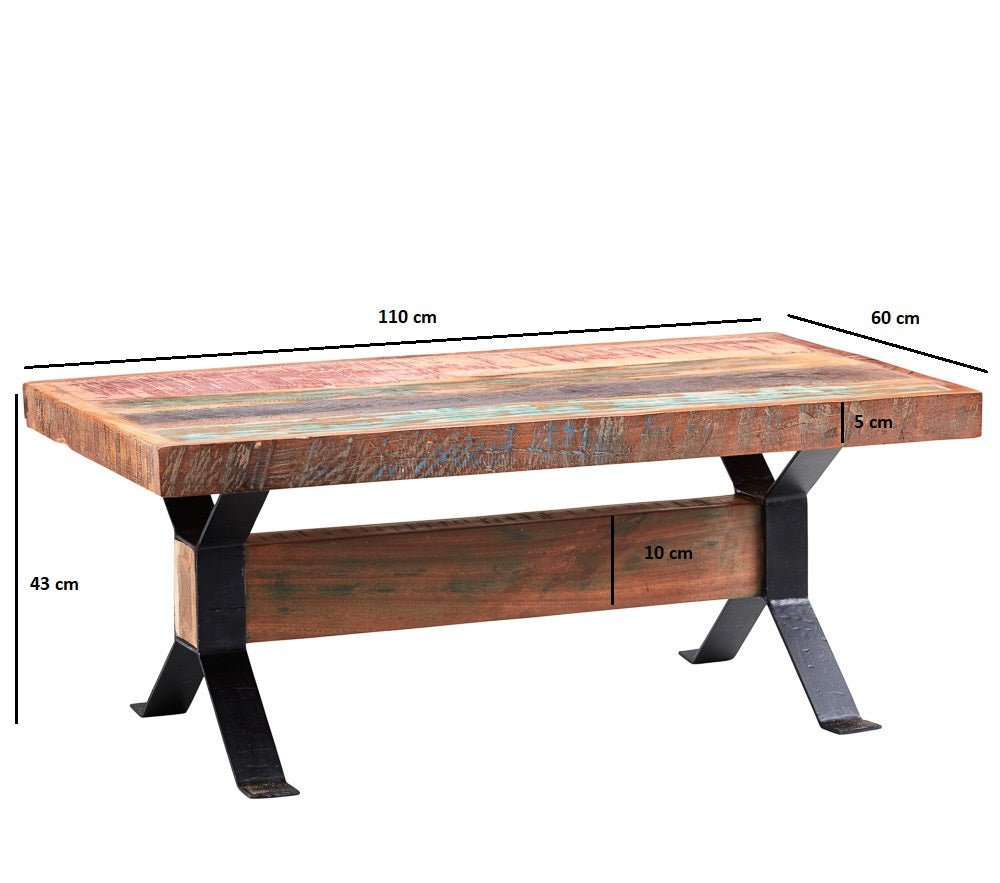 Coastal Rustic Distressed Coffee Table - Indian Hub
