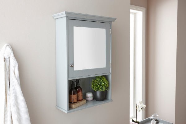 Colonial Grey Mirror Cabinet - GFW