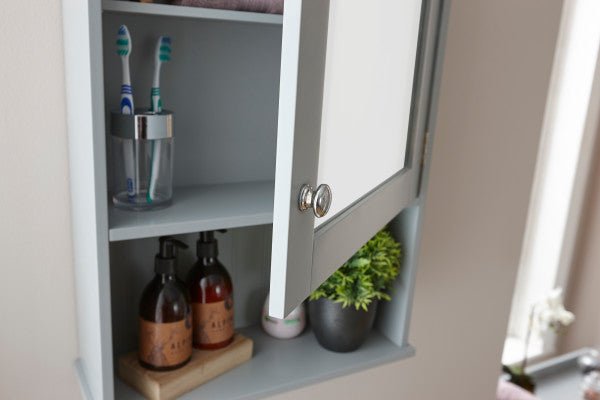 Colonial Grey Mirror Cabinet - GFW