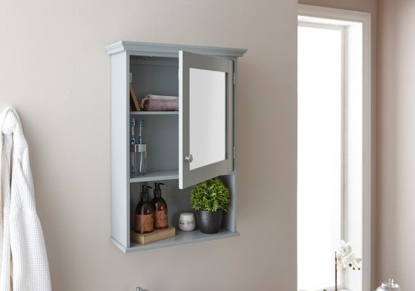Colonial Grey Mirror Cabinet - GFW