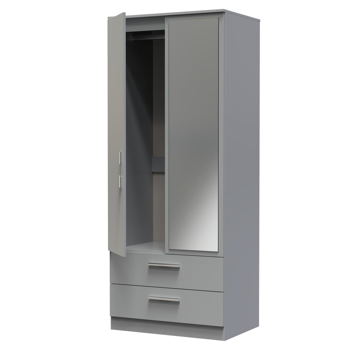 Contrast 2 Door 2 Drawer Mirrored Wardrobe - Welcome Furniture
